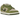 Baskets Nike SB Dunk Low Yuto Horigome Matcha vue en trois-quarts avec empeigne en cuir blanc, empiècements en daim gris et swoosh vert foncé.