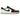 Air Jordan 1 Retro Low OG PSG Paris Saint-Germain baskets vue en angle avec empeigne en cuir blanc, tons gris et détail rouge au talon