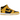 Nike Dunk High Wu-Tang baskets vue latérale en noir et doré, avec empeigne en cuir, logo Wu-Tang sur le talon et semelle intermédiaire blanche