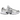 Nike V5 RNR White Vast Grey College Grey Black baskets vue latérale avec empeigne grise, détails blancs et une semelle intermédiaire blanche et grise.