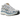Nike P-6000 Metallic Silver Aegean Storm baskets en vue latérale avec empeigne en mesh argenté, détails bleus et semelle intermédiaire blanche.