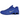 Nike Shox R4 Racer Blue Metallic Silver baskets en vue latérale avec empeigne bleue, détails en argent métallique et le talon Shox emblématique.