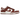 Nike Dunk Low Next Nature Red Sepia baskets vue angulaire avec cuir bordeaux et blanc, lacets blancs et semelle extérieure en caoutchouc