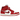 Air Jordan 1 Mid SE Red Cracked Leather baskets vue latérale avec empeigne rouge et blanche, logo Nike Swoosh et semelle extérieure