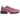 Nike Air Max Plus Pink Black baskets vue latérale avec un dégradé de rose vif, une cage noire distinctive et des unités Air visibles dans la semelle