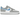 Nike Air Force 1 Low '07 Next Nature Wolf Grey University Blue baskets vue latérale avec empeigne en cuir gris et logo swoosh bleu clair