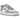 Nike Air Force 1 Low '07 Next Nature Wolf Grey University Blue baskets vue latérale avec empeigne en cuir gris, swoosh bleu et semelle Air blanche
