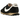 Nike LD-1000 Black Sesame baskets vue latérale avec empeigne en daim noir, logo swoosh doré et semelle intermédiaire blanche avec semelle gaufrée