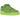 Adidas Forum Low The Grinch baskets vue latérale avec tige en peluche verte, détails en cuir, bride croisée emblématique et lacets assortis