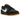 Nike Dunk Low SE Black Grey Gum baskets en vue latérale avec empeigne en cuir noir, superpositions grises et semelle en gomme claire classique