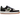 Baskets Nike Air Force 1 Low 07 LV8 Black Patent Camo Swoosh vue latérale avec cuir verni noir, détails camouflage et semelle extérieure blanche.