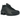 Nike Shox R4 Black Bright Crimson baskets en vue latérale avec empeigne en cuir noir, colonnes Shox emblématiques et détails rouge vif au talon