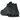 Baskets Nike Shox R4 Black Bright Crimson vue sous angle avec empeigne noire, colonnes d'amorti rouge vif caractéristiques et semelle blanche