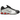 Nike Shox R4 Black Metallic Silver baskets vue angulaire avec tige noire, détails argentés métallisés et les colonnes d'amorti Shox au niveau du talon