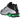 Nike Shox R4 Metallic Silver Green Shock baskets vue latérale avec une tige argentée métallique et des colonnes d'amorti vert fluo au talon