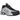 Nike Shox R4 Metallic Silver Black baskets vue latérale avec empeigne argentée, colonnes d'amorti Shox caractéristiques et logo Nike noir.