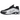 Nike Shox R4 Metallic Silver Black baskets vue latérale angulaire avec tige en argent métallique brillant, détails noirs et amorti Shox visible