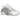 Baskets Nike Shox R4 White Bright Crimson Metallic Silver vue latérale avec détails argentés, tige blanche et amortisseurs rouges distinctifs