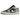 Air Jordan 1 Low Light Smoke Grey Off Noir baskets vue latérale avec empiècements en daim gris, swoosh noir et semelle intermédiaire blanche