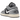 Air Jordan 1 Low Light Smoke Grey Off Noir baskets vue latérale avec empeigne en cuir gris, swoosh noir et semelle intermédiaire blanche