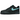 Nike Air Force 1 Low Un-Tiffany baskets vue latérale avec empeigne en daim noir, semelle blanche et un swoosh bleu turquoise frappant.