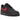 Nike Air Force 1 Low 07 LV8 Bred baskets vue latérale avec empeigne en cuir noir et rouge, logo swoosh classique et semelle intermédiaire blanche
