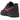 Nike Air Force 1 Low 07 LV8 Bred baskets vue en angle avec empeigne en cuir noir et rouge, laçage classique et semelle intermédiaire blanche