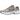 Nike P-6000 Khaki Metallic Silver baskets vue angulaire avec tige en mesh kaki, détails argentés métalliques et semelle en caoutchouc