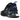 Baskets Nike Air Max 270 Black Royal Midnight Navy vue latérale avec tige noire, détails bleu marine, grande bulle d'air et semelle blanche.