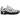 Nike Shox TL Metallic Silver Wolf Grey baskets en vue latérale avec les colonnes Shox emblématiques, détails en maille et tige argentée.