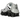 Nike Shox TL Metallic Silver Wolf Grey baskets vue latérale avec empeigne argentée métallique, colonnes d'amorti distinctives et Swoosh noir