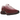 Nike Air Max Dn Burgundy Crush baskets en vue latérale inclinée avec les unités d'amorti Air visibles au talon et une empeigne texturée.