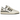 Adidas Forum 84 Low Off White Silver Pebble baskets en vue laterale avec une tige en cuir blanc casse, des details argentes et des lacets