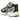 Nike Air Peg 2K5 Opti Yellow Metallic Silver baskets en vue sous angle avec des détails jaunes, des superpositions argentées et des lacets