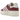 Adidas Gazelle Bold Shadow Red baskets vue latérale avec tige en daim rouge, trois bandes emblématiques et semelle plateforme en gomme épaisse.