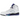 Air Jordan 5 Retro Grape 2025 baskets en vue latérale, présentant une empeigne en cuir blanc, une semelle intermédiaire violette et une semelle bleue