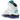 Air Jordan 5 Retro Grape 2025 baskets en vue inclinée avec empeigne blanche, semelle intermédiaire violette, logo Jumpman et laçage détaillé.
