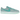 Air Jordan 1 Retro Low OG Washed Teal baskets vue latérale anglée mettant en valeur des empiècements en daim bleu délavé, base blanche et Swoosh noir.