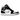 Air Jordan 1 Mid Patent Black Silver Metallic Gold baskets vue latérale avec cuir verni noir brillant, détails argentés et semelle blanche.
