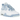 Air Jordan 4 Retro Forget Me Not baskets vue latérale avec empeigne en cuir blanc, détails gris, unité Air visible au talon et lacets classiques.