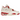Jordan 4 Retro Valentine's Day Sierra Red baskets en vue angulaire montrant une empeigne en cuir crème, des détails rouge vif et une unité Air visible.