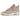 Air Jordan 4 Retro Cozy Girl baskets profil latéral en daim beige, détails roses, semelle intermédiaire blanche et amorti Air visible au talon.