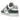 Nike Dunk Low Armoury Navy baskets vue latérale avec base en cuir blanc, empiècements bleu marine, lacets blancs et semelle assortie.