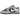 Nike Dunk Low Light Smoke Grey Anthracite baskets vue en angle avec tige en daim gris, swoosh noir et semelle intermédiaire blanche