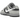 Nike Dunk Low Light Smoke Grey Anthracite baskets vue en angle avec empiècements gris foncé, empeigne claire et lacets blancs.