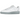 Nike Air Force 1 Low White Light Smoke Grey Sole baskets en vue angulaire avec tige en cuir blanc immaculé et semelle grise