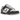 Nike Dunk Low Medium Ash Violet Snakeskin baskets en vue latérale avec détails en peau de serpent gris et violet, semelle et Swoosh blancs
