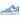 Nike Air Force 1 Low '07 LV8 Psychic Blue White Patent baskets vue latérale avec cuir verni bleu brillant et semelle intermédiaire blanche