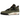 Air Jordan 4 Retro OG SP Undefeated baskets vue latérale avec empeigne vert olive, détails orange, semelle intermédiaire noire et bulle d'air visible.