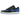 Air Jordan 1 Retro Low 85 Royal baskets vue en angle avec cuir bleu et noir, semelle intermédiaire blanche et swoosh Nike classique.